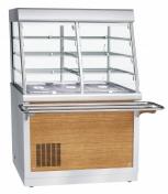 Прилавок-витрина холодильный ПВВ(Н)-70Х-С-НШ, 1120 мм, саладэт +5…+15 С (динамика), охлаждаемая ванна с гастроемкостями, LED-подсветка, съемный нерж. фасад, направляющие в комплекте
