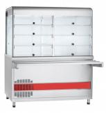Прилавок-витрина холодильный ПВВ(Н)-70КМ-С-НШ вся нерж. плоский стол (1120 мм)