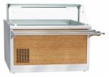 Прилавок холодильный ПВВ(Н)-70Х-01-НШ, 1500 мм, +1…+10 С (открытый), охлаждаемая ванна без гастроемкостей, 1 стеклянная полка, LED-подсветка, съемный нерж. фасад, направляющие в комплекте
